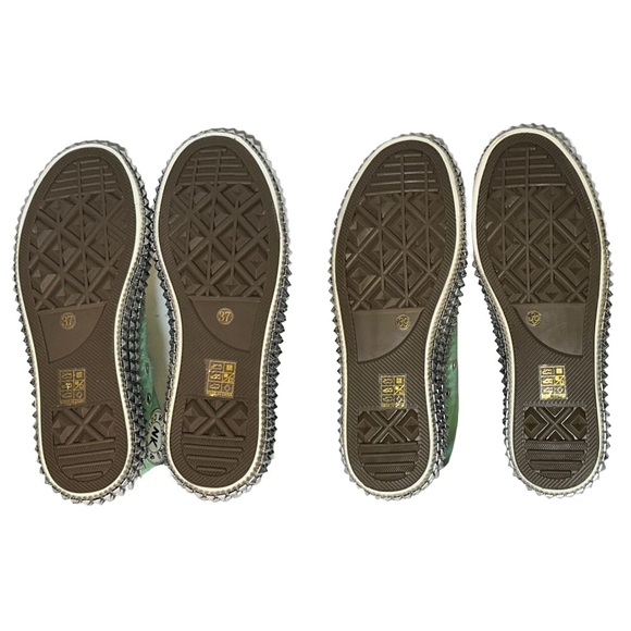 NIB Nan-Ku X Free People Cruise Studded Hi Top Sneakers, Spring Mint, 6 & 8.5 - Picture 11 of 16